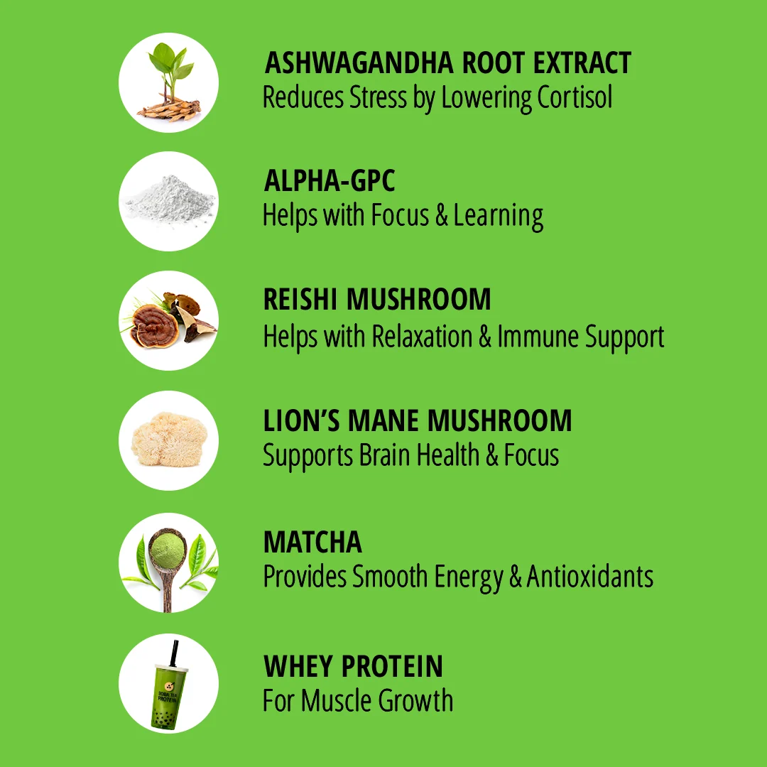 Matcha Mushroom Latte Whey Protein - Image 4