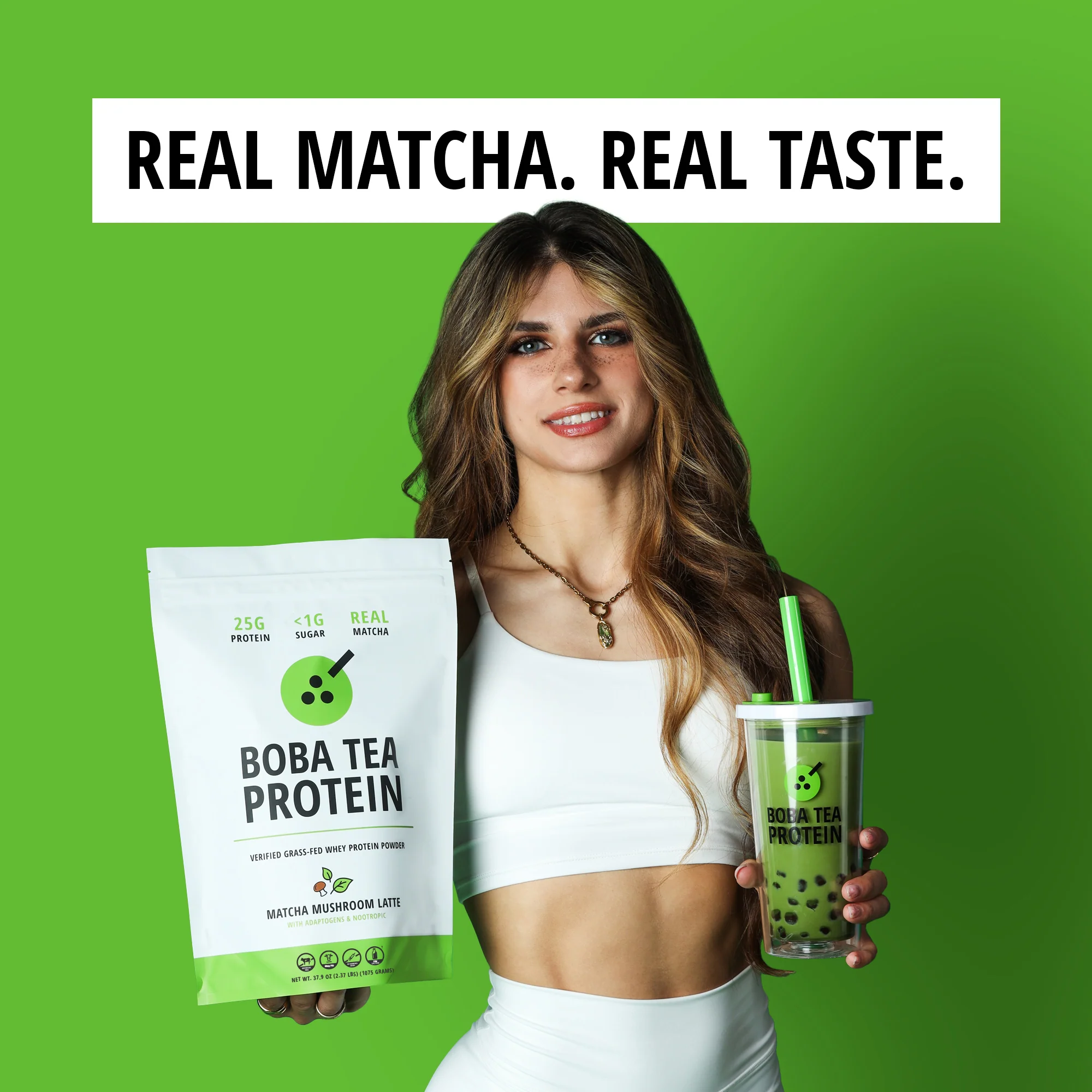 Matcha Mushroom Latte Whey Protein - Image 5